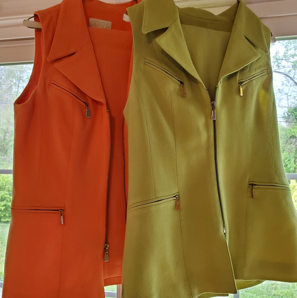 Alberto Makali Lime Green Sleeveless Suit set
